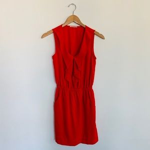 Red Cinch Waist Dress